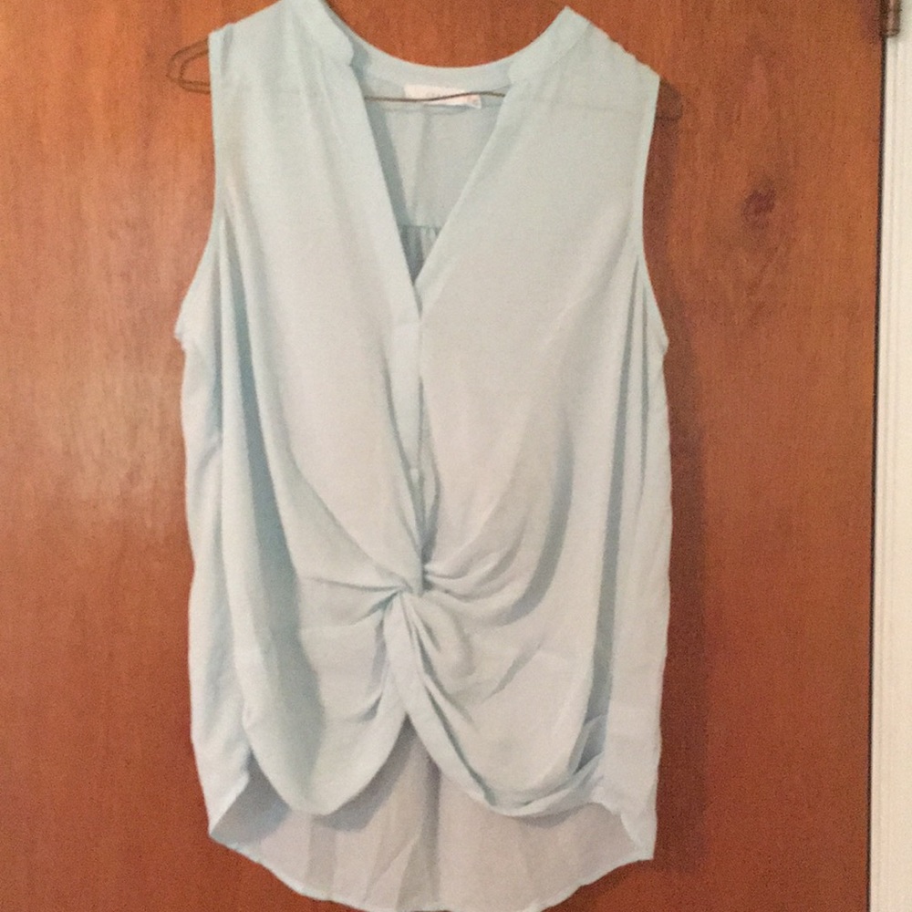 Blue tie front shirt from Francesca’s